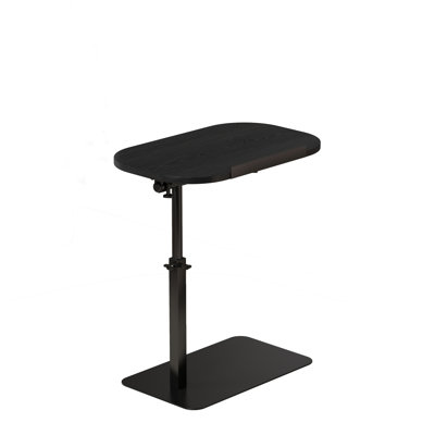 Adjustable Height C-Shaped Outdoor Side Table – 180° Rotating Top – Sturdy Metal Base – Folding Laptop & Snack Tray – Patio, Sofa, Bed, Small Spaces – End Table for Garden