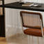 Bureau rectangulaire en bois massif noir-485806087