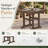 5-Piece Outdoor HDPE Dining Set, Patio Table With 4 Wide Armrest Chairs, All-Weather Garden Dining Furniture In Brown-126040351