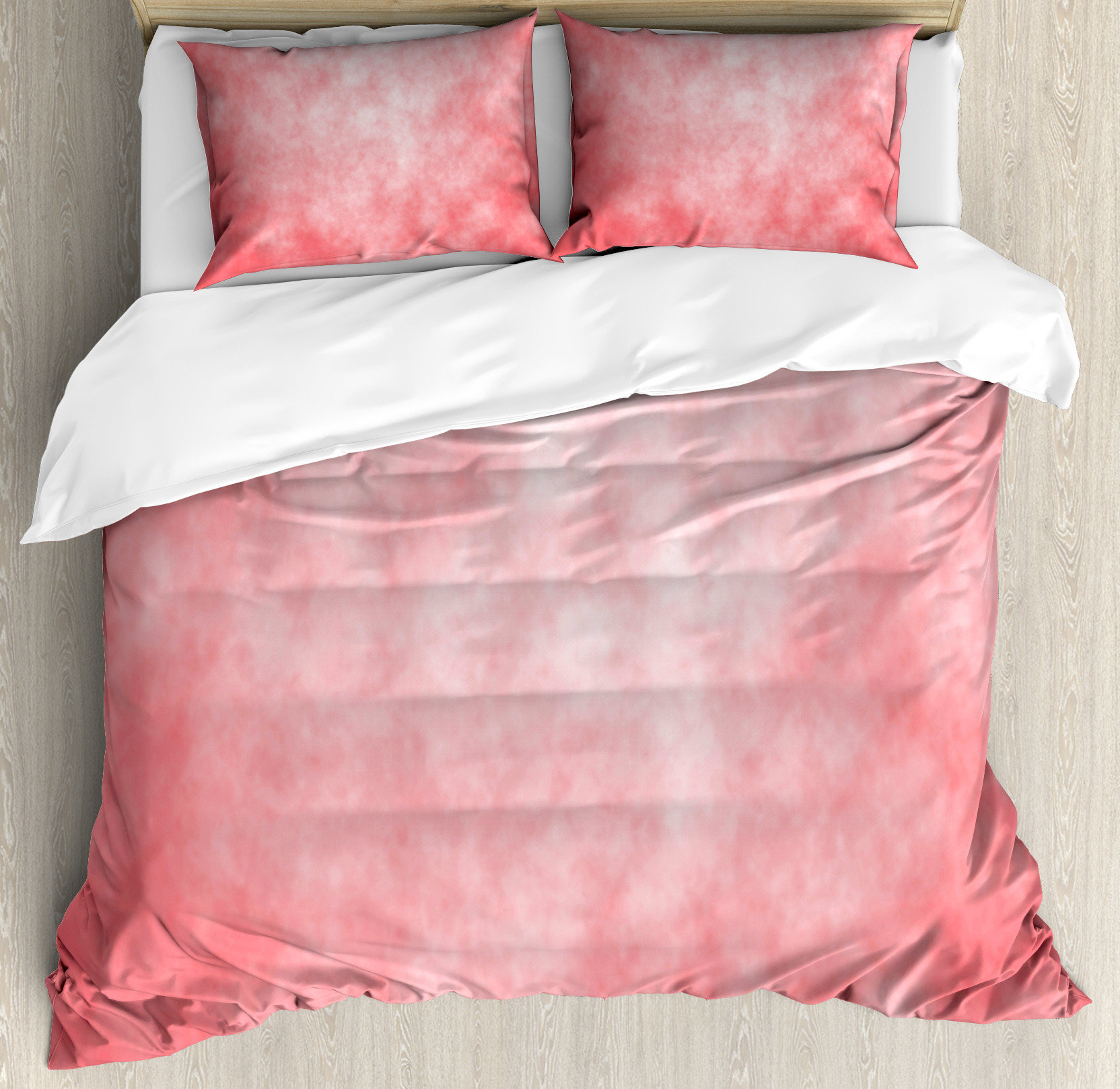 Ambesonne Coral Duvet Cover Set, Pale Spring Watercolor, Coral Peach Salmon | Wayfair
