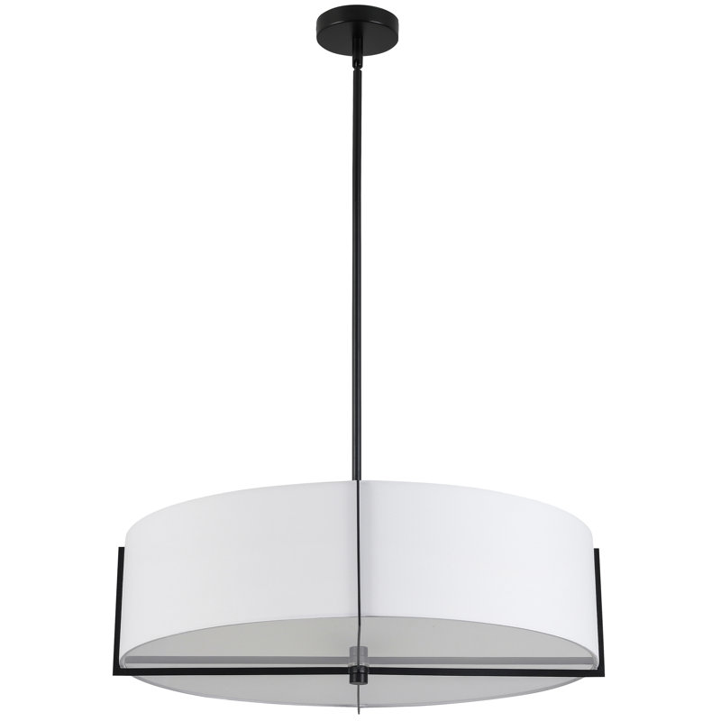 Braidon 4 Light Incandescent Pendant, White, Matte Black