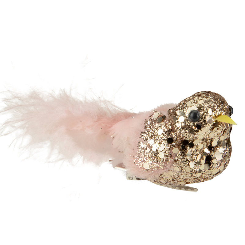 Ornement de Noël 4 po à paillettes roses