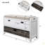 Banc de rangement avec panier amovible et 2 tiroirs, banc à chaussures entièrement assemblé avec coussin amovible-1513027615
