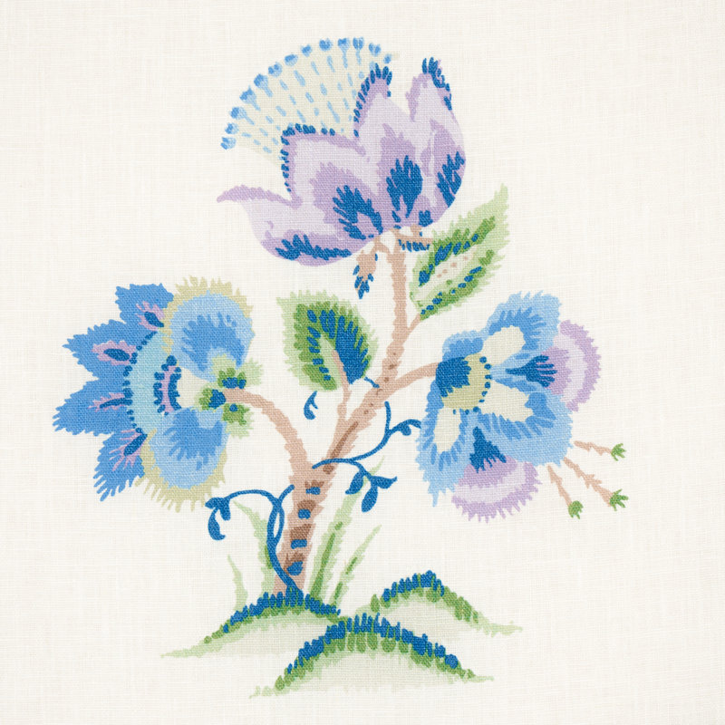 Tissu en lin Ashford, Bleuet / lilas