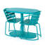 Arrangement de bistro élégant Annastashia - fer, bleu sarcelle, 2 chaises et table ovale pour le plaisir de fer arrière-cour mat sarcelle