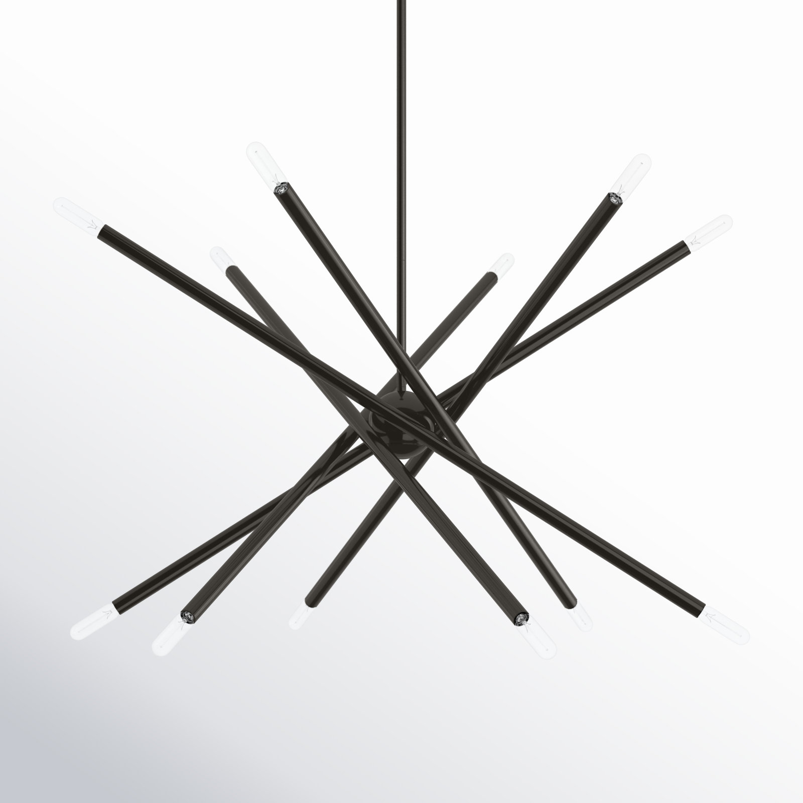 Poco Chandelier, Black Chrome, 12