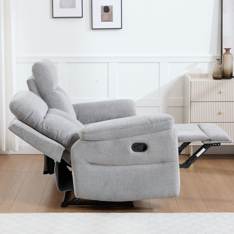 Canapé inclinable manuel en chenille de 57,5 po de largeur, Fog Grey