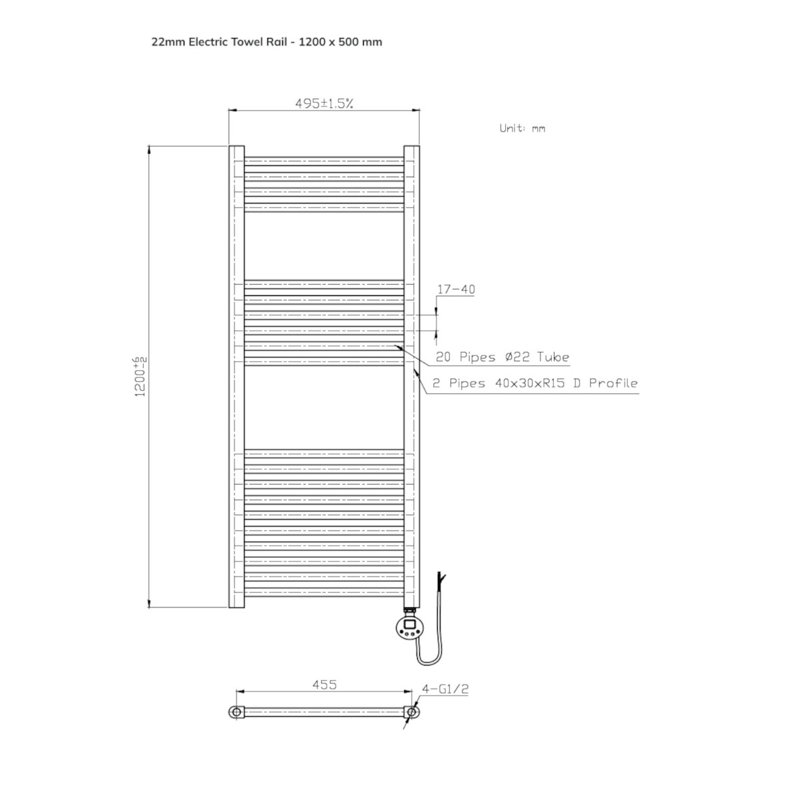 Standard Radiator, White, 47cm H x 19cm W x 3cm D