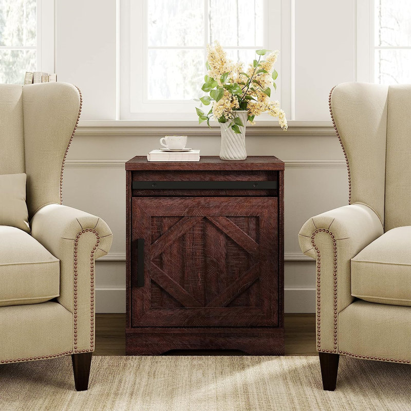 Table de bout avec rangement Roshelle, Brun