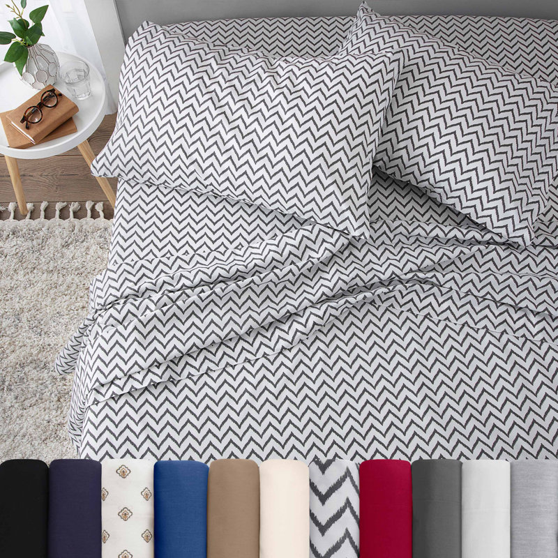 Cotton Chevron Sheet Set, Twin