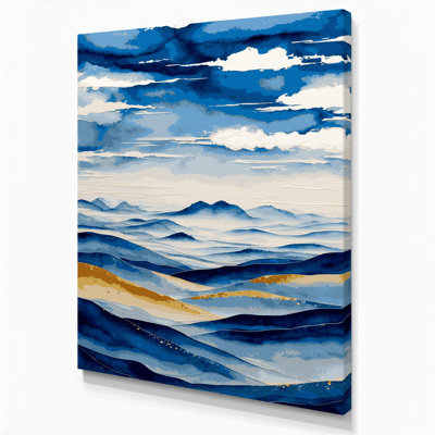 «Watercolor Landscape 15», art mural sur toile grise