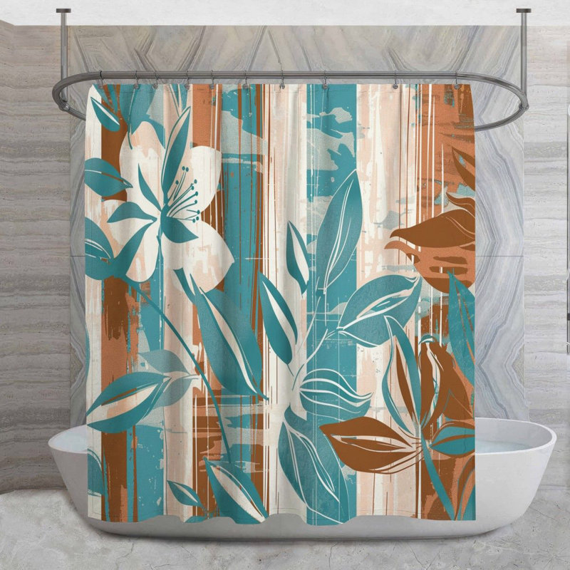 Rideau de douche Foliage formes, H 83 po x l 70 po