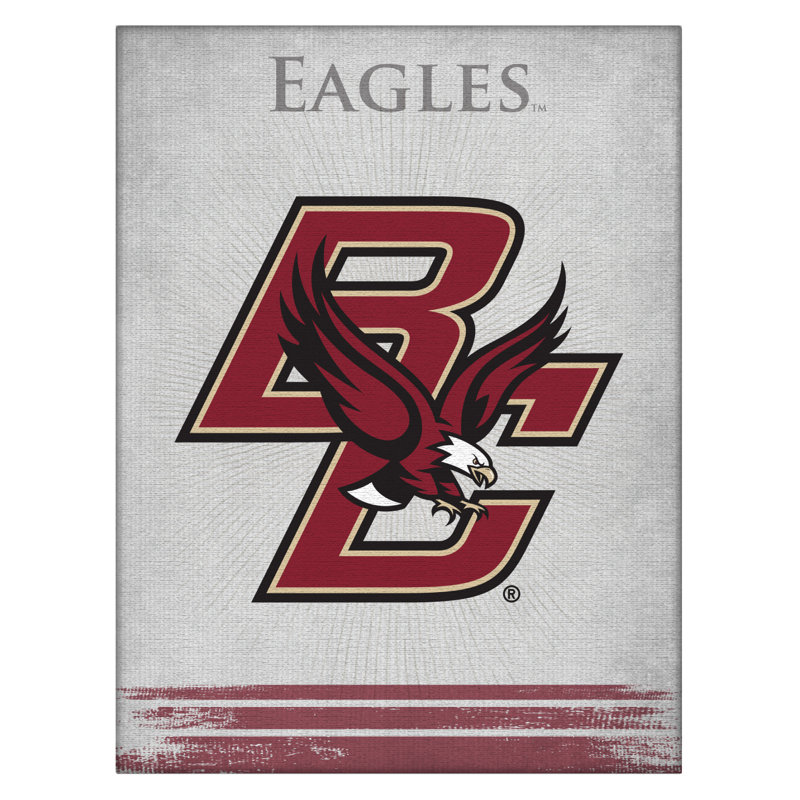 NCAA - Impression sur toile tendue, H 15 po x l 20 po x P 1 po, Eagles du Collège Boston