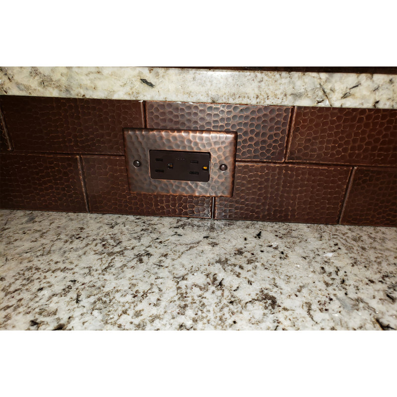 3" x 6" Hammered Copper Tile