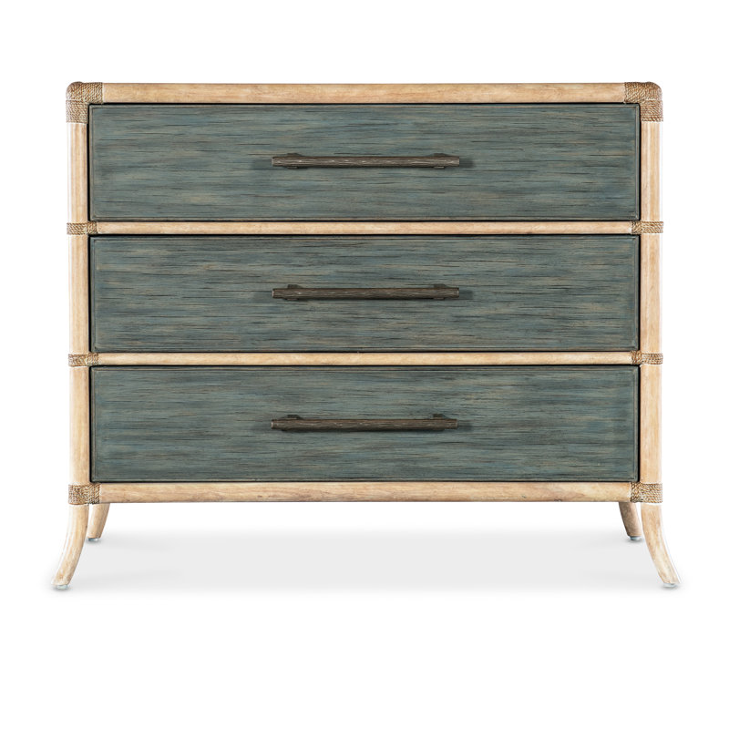 Commode en rotin Retreat, Bleu