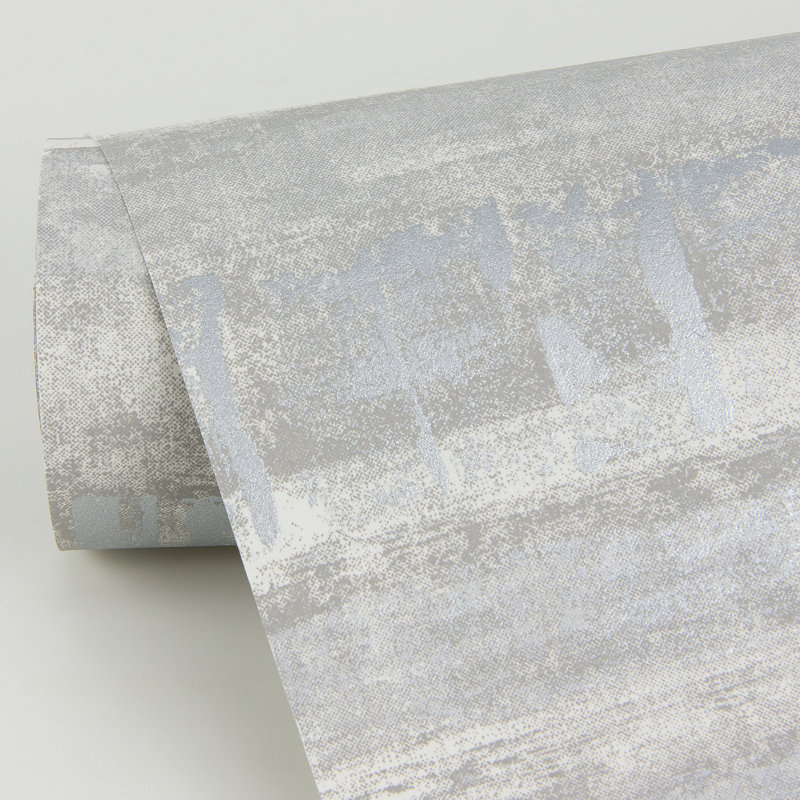 Rakasa Striped Metallic Wallpaper Roll, Light Gray