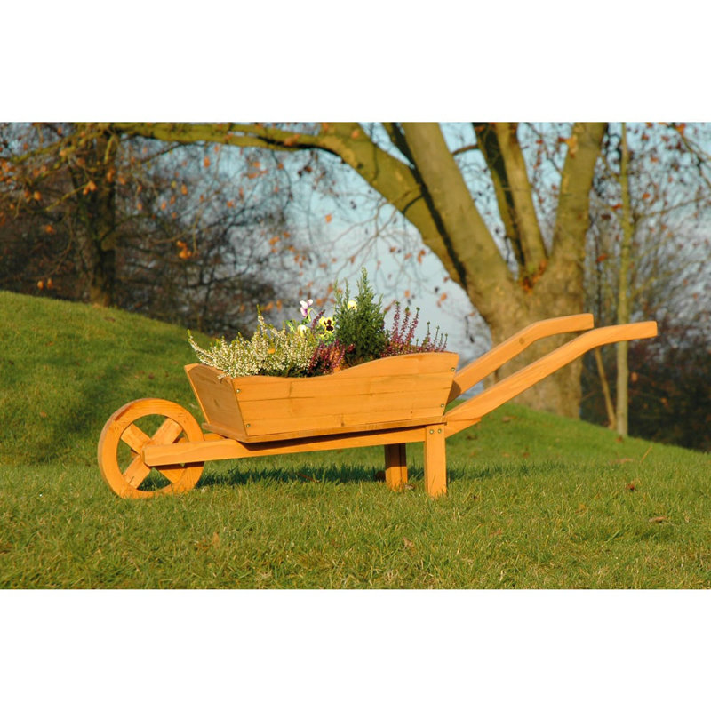 Aalaysha Wood Wheelbarrow Planter