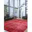 Tapis rouge foncé en laine noué à la main de conception unique 9 pi x 12 pi 7 po Elea