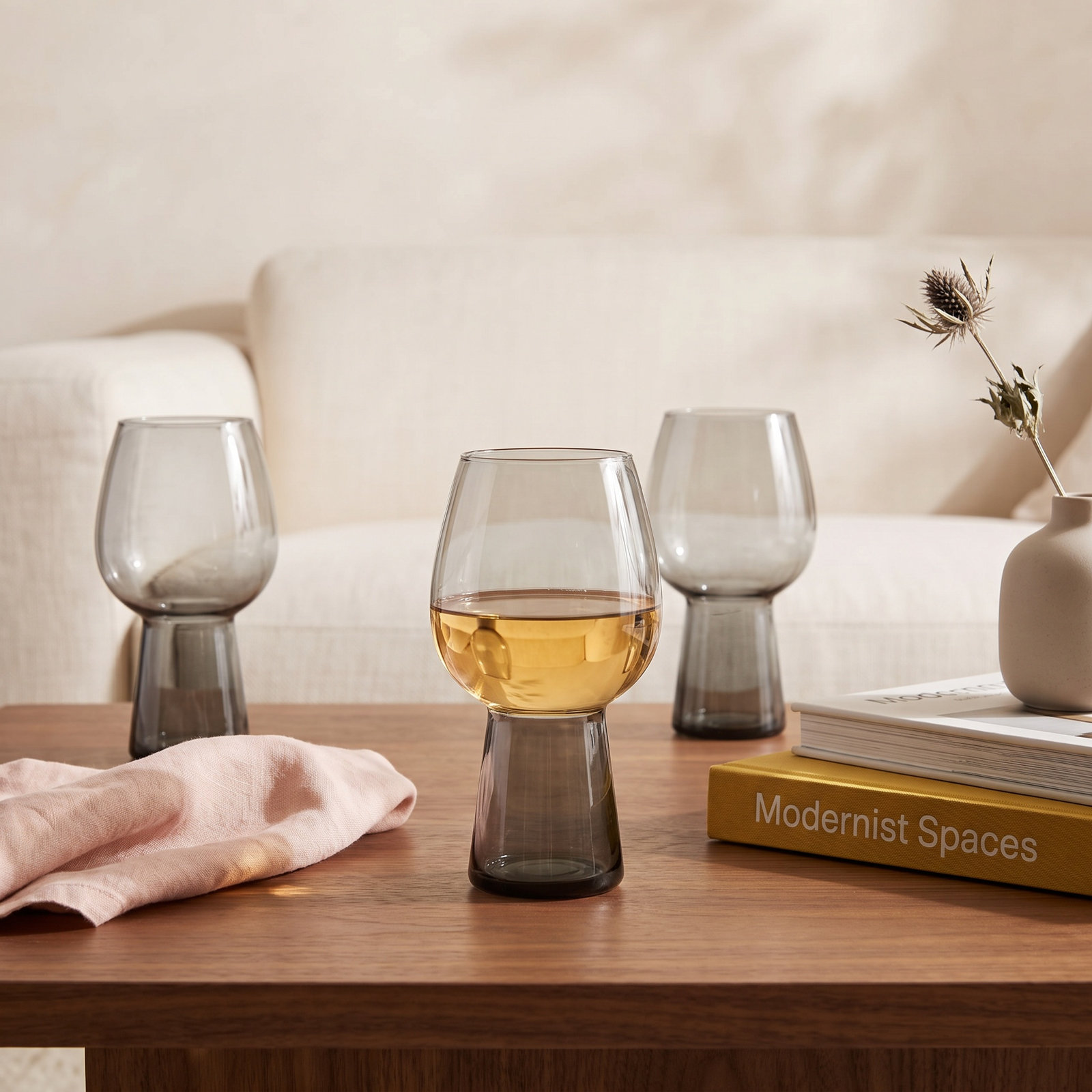 Phoebe 19 oz. Beer Goblets, Smoke