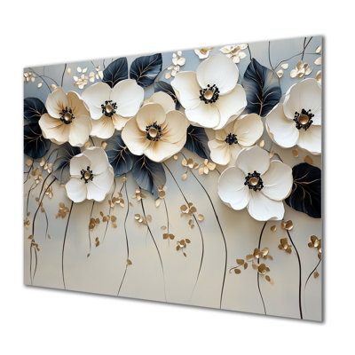 Luciana  III - White Floral Wall Art, Metal Print
