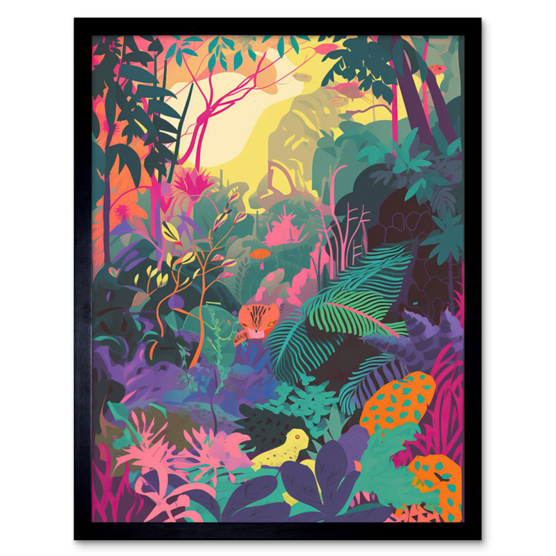 Closter Vibrant Tropical Rainforest Sunrise - Single Picture Frame Print