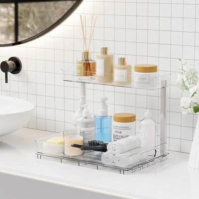 2-Tier Deep Pull-Out Under Sink Organizer – Clear Cabinet Storage For Kitchen And Bathroom