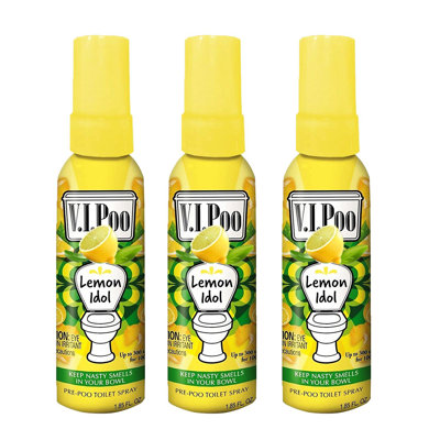 Pre Toilet Spray Lemon Essential Oil Bathroom Freshener Portable Odour Control Spray Travel Size Up To 300 Sprays Toilet Deodoriser Pack Of 3