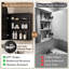 Armoire à pharmacie encastrée ou encastrée en aluminium avec tablettes réglables et miroir-926352246-925194075