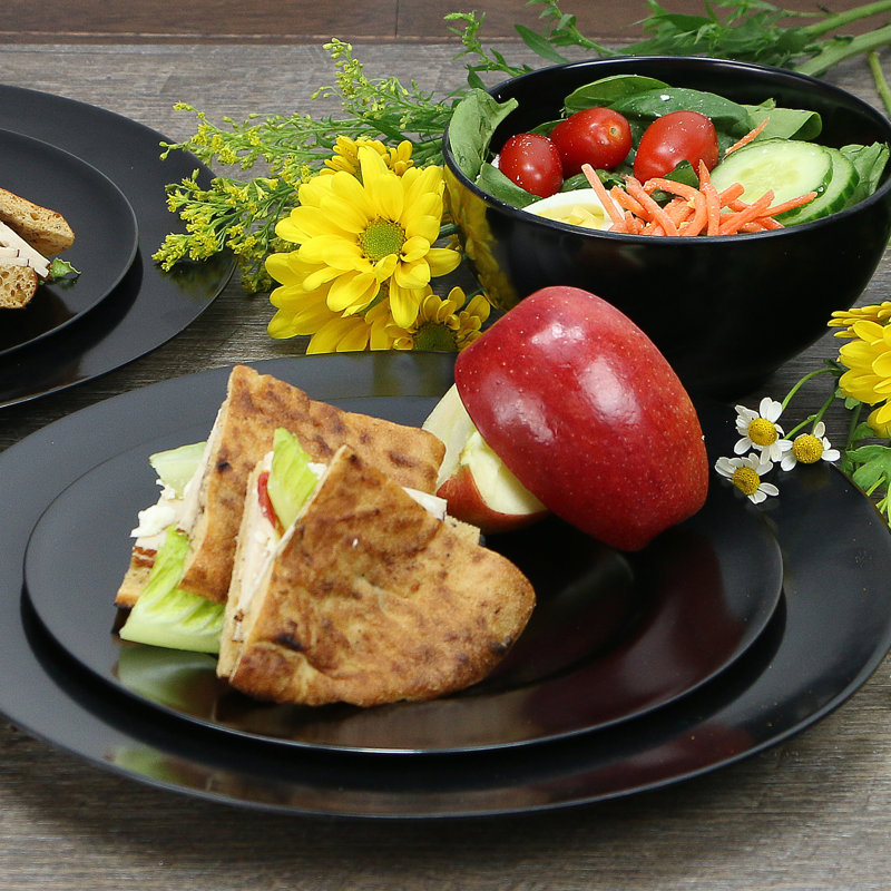 Melamine Dinnerware Set, Black