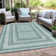 Machine Washable Indoor/Outdoor Xhevrie Teal Rug