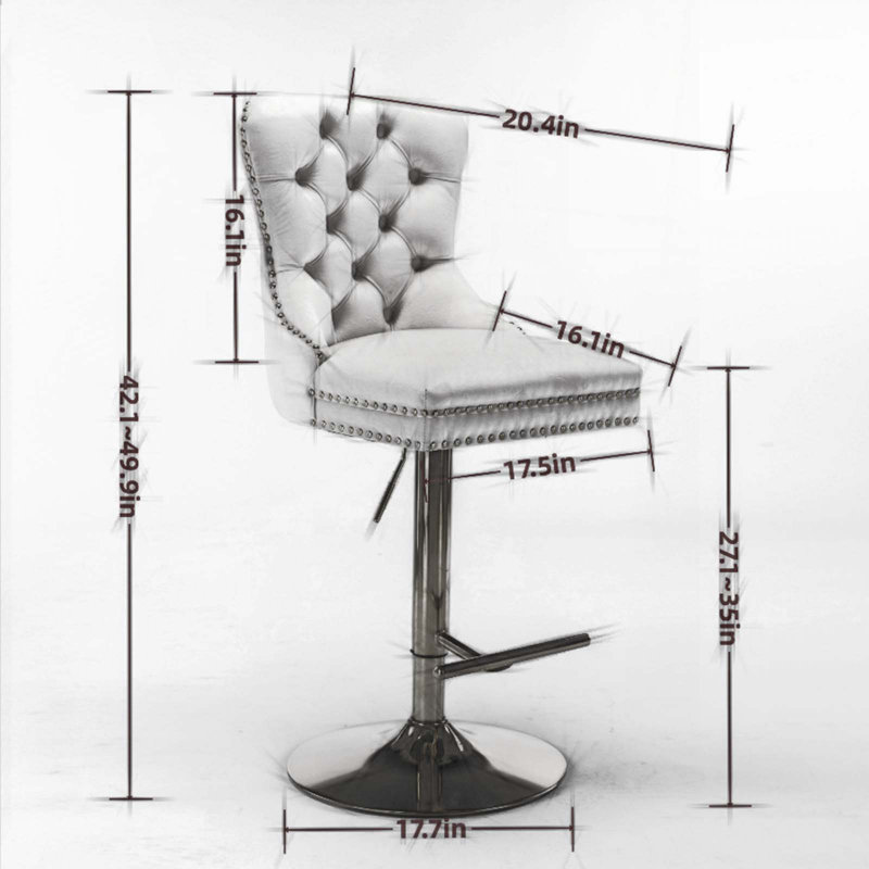 Ensemble de 2 tabourets pivotants, Gris