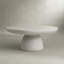 Ensemble de 2 tables basses rondes blanches sur pied en ciment MgO, pour intérieur et extérieur