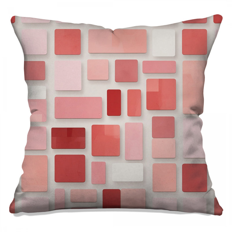 Coussins décoratifs Red Rectangles, 16 x 16 inches