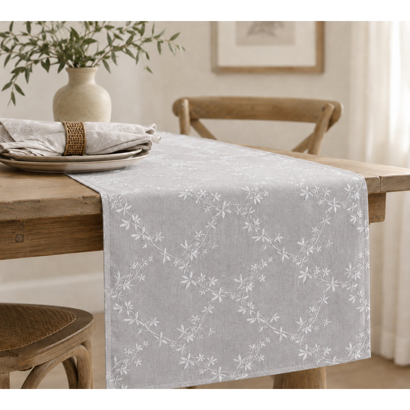Chemin de table floria Giard, Gris