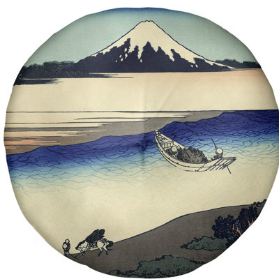 Coussin Katsushika Hokusai Tama River dans la province de Musashi