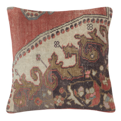 Housse de coussin en laine 20 po x 20 po Traditional. Oreiller de tapis fait à la main. Coussin rétro. Coussin décoratif turc