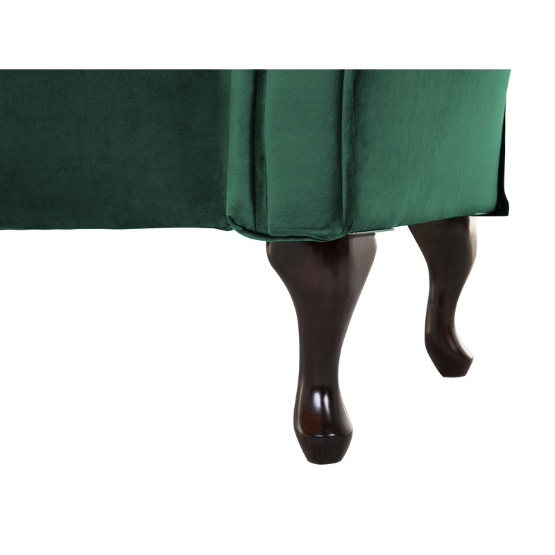Whitlock Velvet Chaise Lounge, Left-Arm Chaise, Green