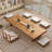 Natural Wood Scalloped Edges Pine wood Coffee Table-483563294