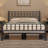 Minimalist Metal Bed Frame with Slatted Headboard-777585065-800080578