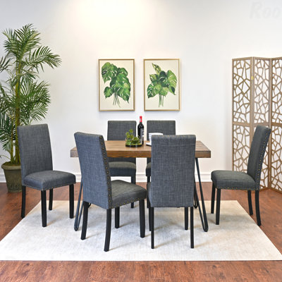 Ensemble de salle à manger 7 pièces: table en épingle à cheveux et 6 chaises