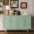Stylish And Functional 4-Door Intaglio Storage Cabinet With Pine Legs, Solid Wood Pulls And Mdf, For Living Room Bedroom,And Kitchen-2066680791