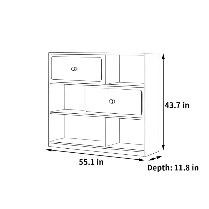 Patnaude, (3 Shelves) 43.7"H x 55.1"W x 11.8"D