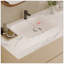 Meuble-lavabo flottant moderne 29,9 po avec comptoir en faux marbre et lavabo encastré en céramique, fixation murale pour petites salles de bain et appartements-1330375623