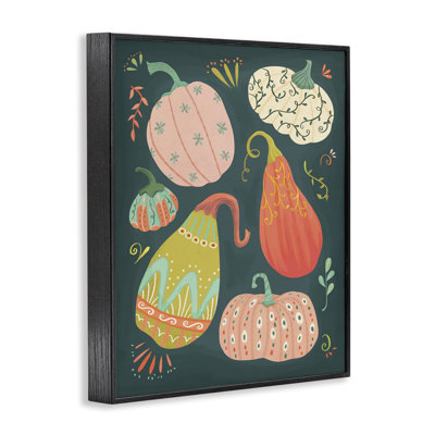  Patterned Autumn Gourds Giclee Art by Laura Watson