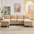 6-Piece 101'' Upholstered U-Shape Sectional-163928667
