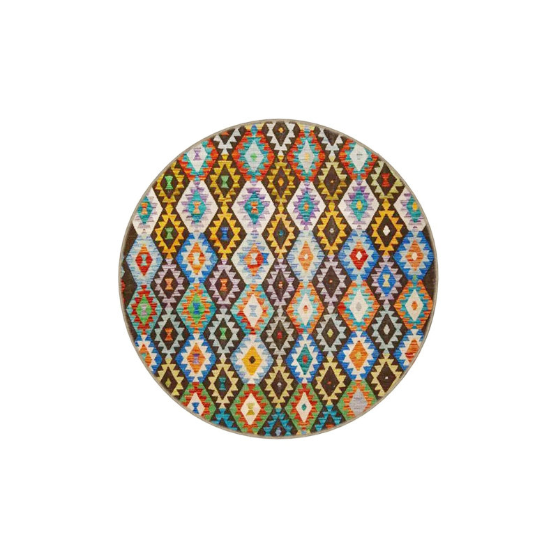 Multicolored Motif Ethnic Patterned Vintage Decorative Carpet, Runner 3'4" x 9'11"