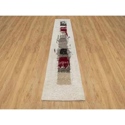 Vanpelt One-of-a-Kind 2'6" X 11'7" New Age Runner Wool Area Rug Ivory