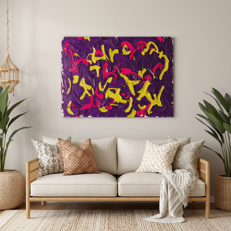 Art mural en métal Neo Expressionism 57, H 132 po x l 168 po x P 0,05 po