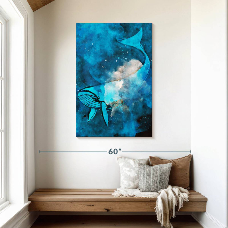 Ronce de baleine en bleu, H 45 po x l 30 po