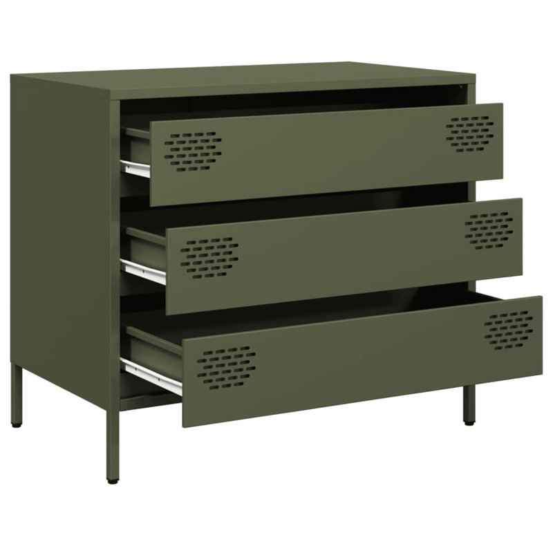 Seidy Steel 68cm W Chest of Drawers, Olive Green